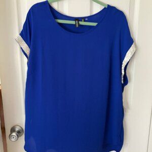 A'JUMMA New York Blue Blouse/Pullover Size 1X